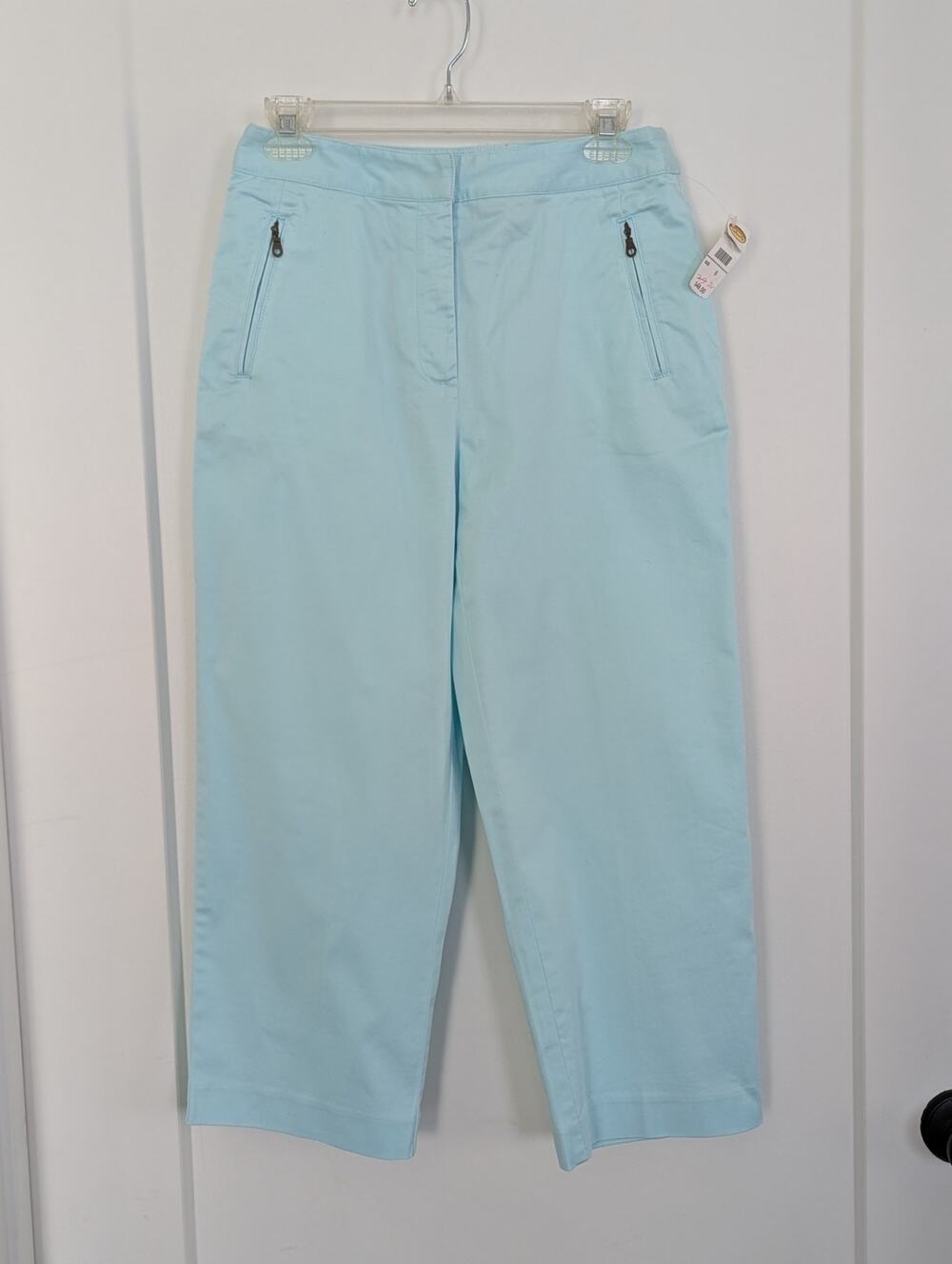 NWT Talbots size 6 light blue stretch crop pants Casual Travel Resort